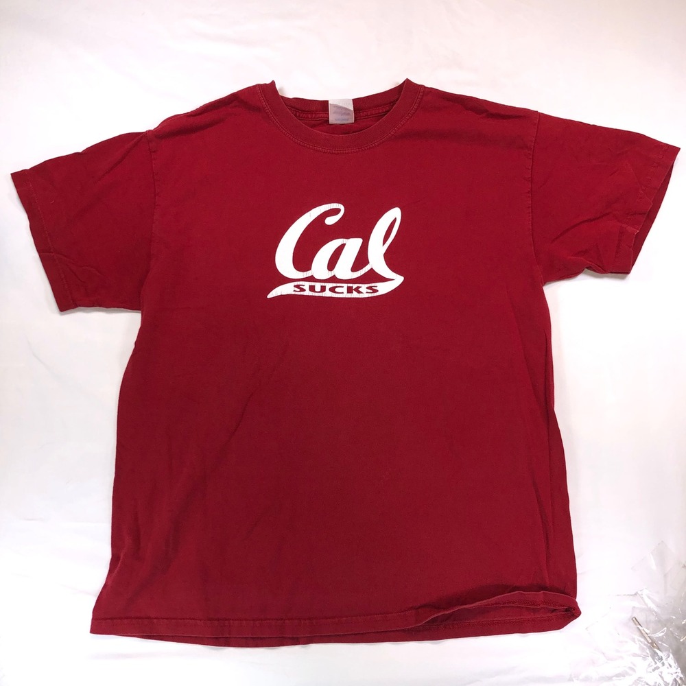 Gildan Ultra Cotton Cal Sucks Bear Roast Rivalry T-Shirt Red Large
